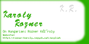 karoly rozner business card